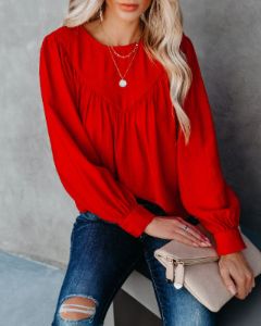 Bright As A Button Blouse - Red - FINAL SALE sold by Vici