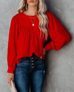 Bright As A Button Blouse - Red - FINAL SALE sold by Vici