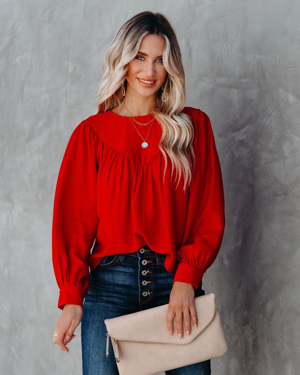 Bright As A Button Blouse - Red - FINAL SALE sold by Vici product image thumbnail 10
