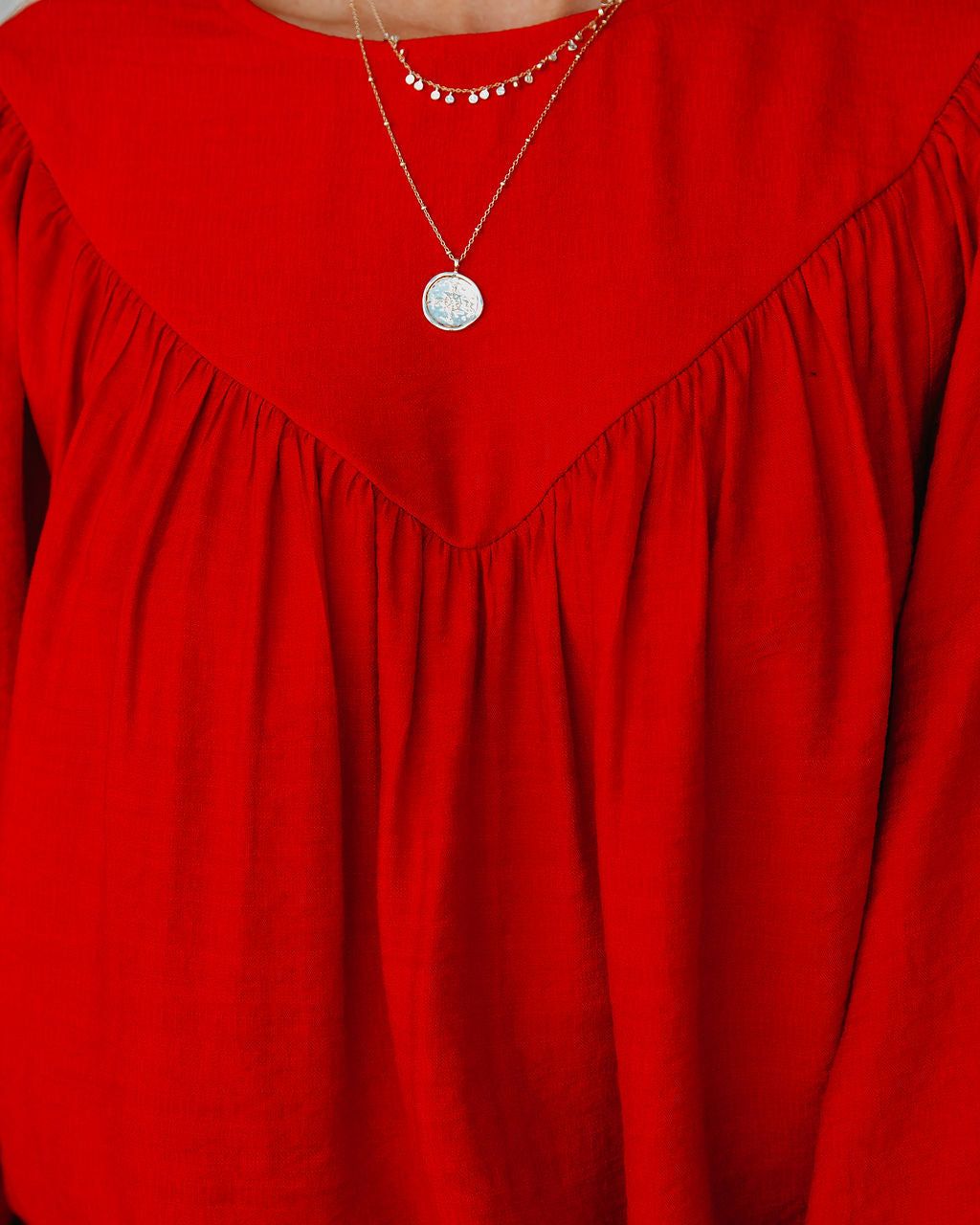 Bright As A Button Blouse - Red - FINAL SALE sold by Vici product image thumbnail 4