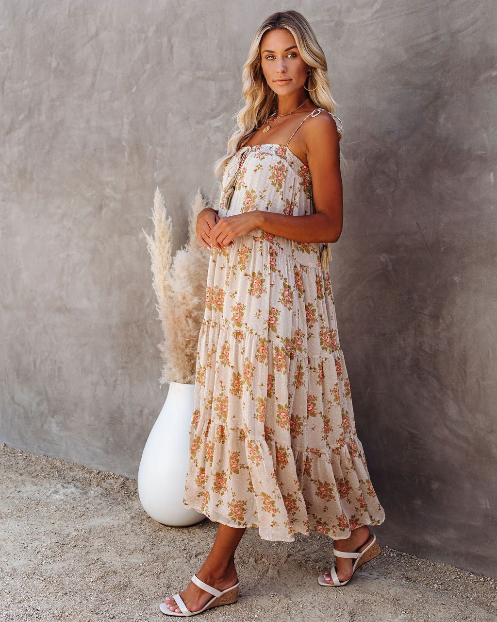 List Goes On Floral Tiered Tassel Midi Dress - FINAL SALE sold by Vici product image thumbnail 11