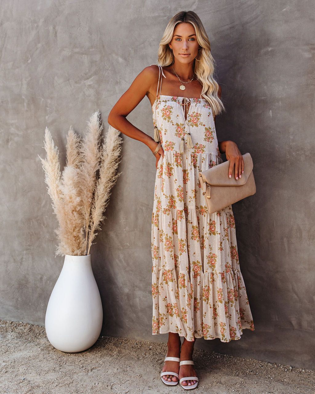 List Goes On Floral Tiered Tassel Midi Dress - FINAL SALE sold by Vici product image thumbnail 6