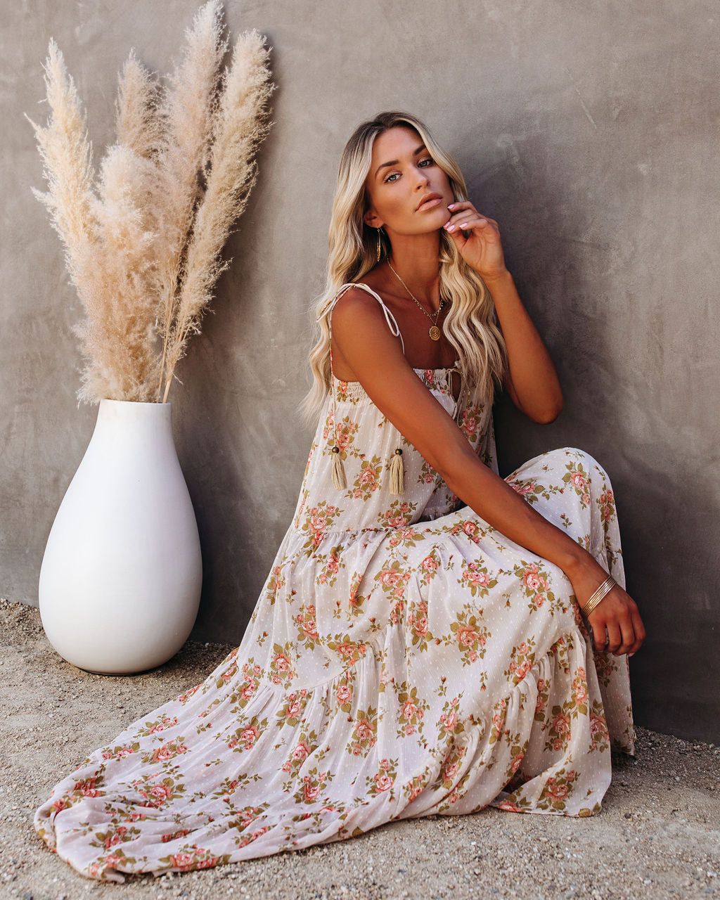 List Goes On Floral Tiered Tassel Midi Dress - FINAL SALE sold by Vici product image thumbnail 3