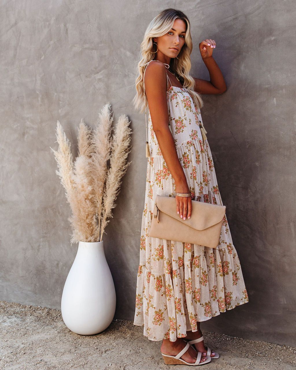 List Goes On Floral Tiered Tassel Midi Dress - FINAL SALE sold by Vici product image thumbnail 9