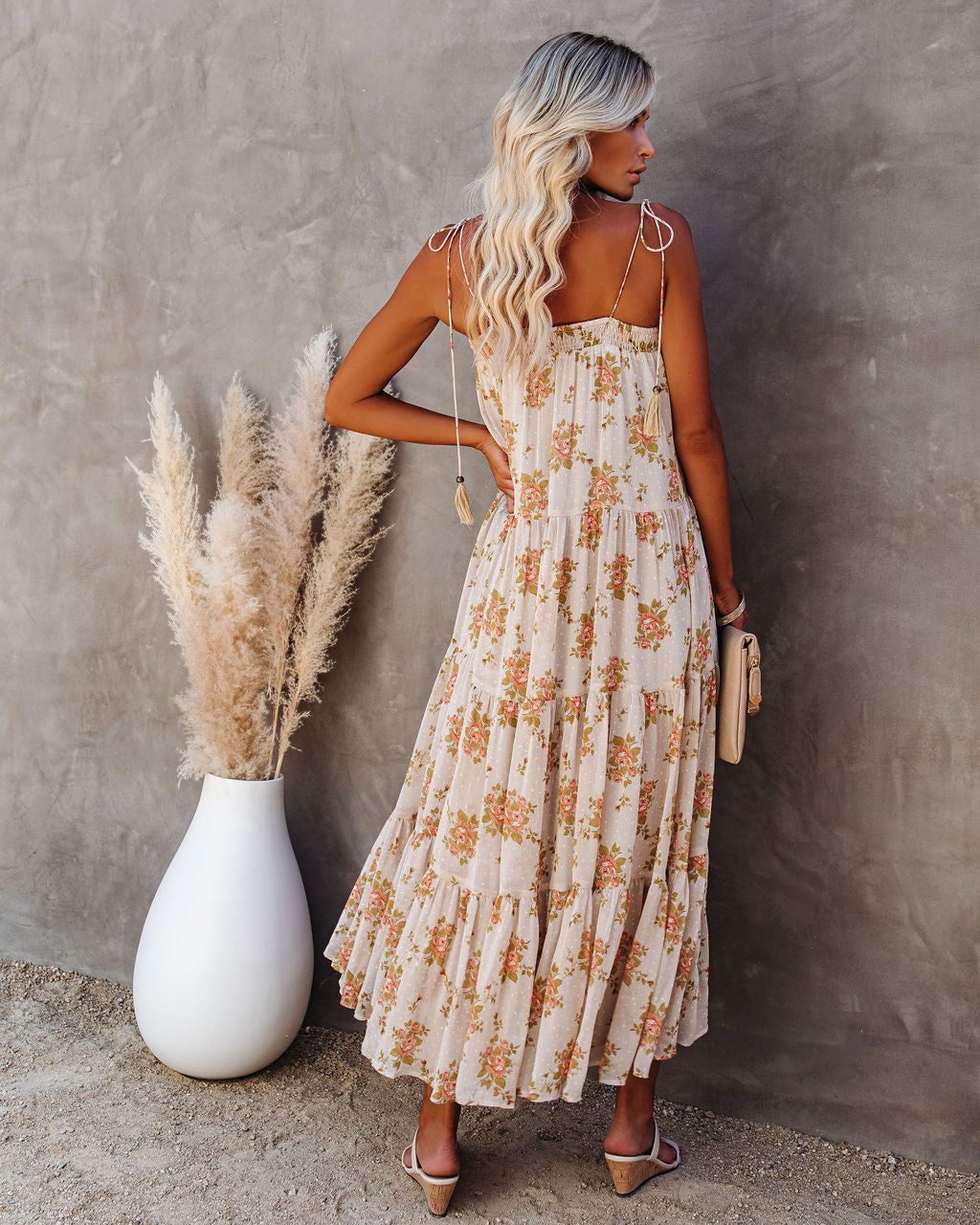 List Goes On Floral Tiered Tassel Midi Dress - FINAL SALE sold by Vici product image thumbnail 2