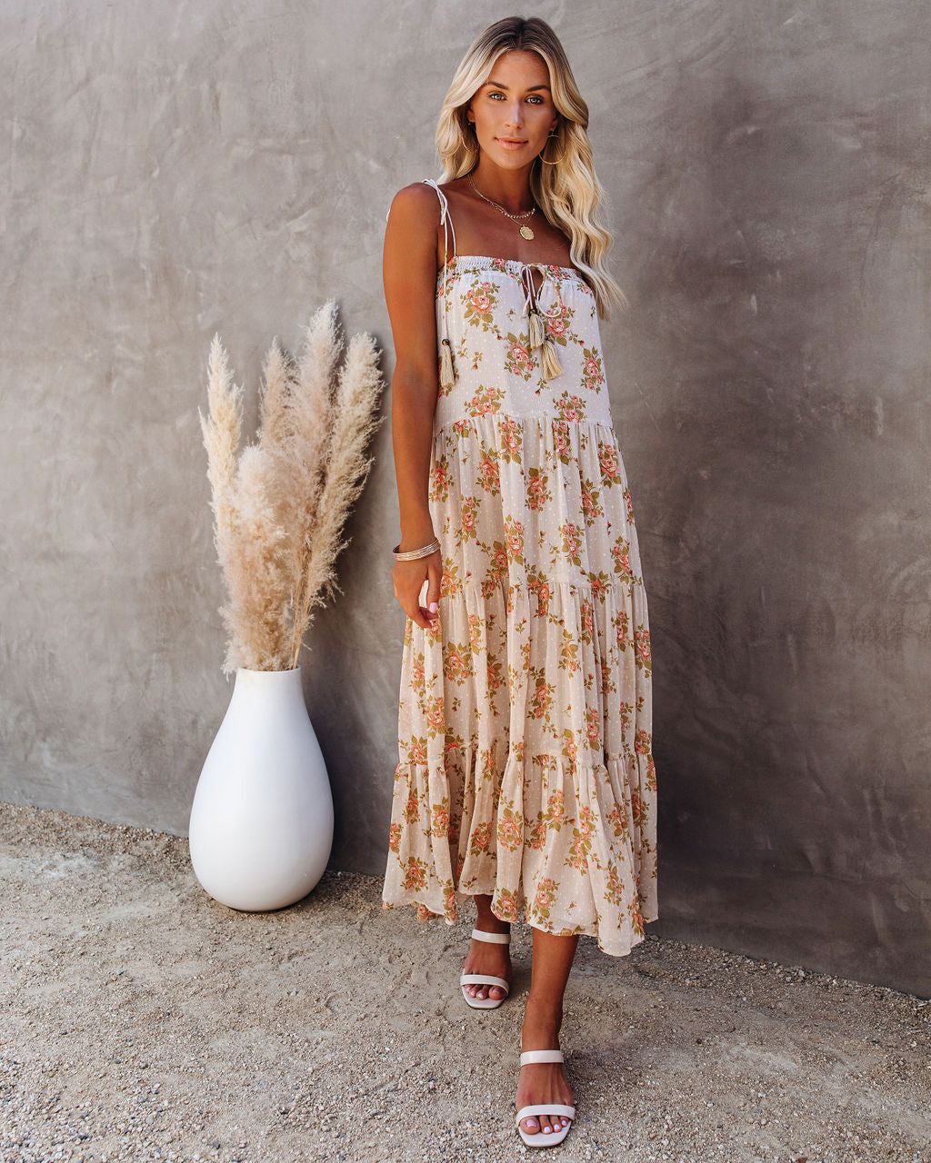 List Goes On Floral Tiered Tassel Midi Dress - FINAL SALE sold by Vici product image thumbnail 10