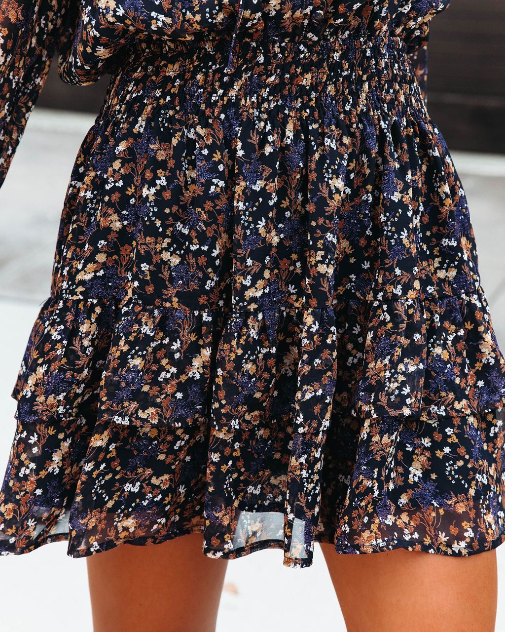 Make It Count Floral Smocked Ruffle Mini Dress sold by Vici product image thumbnail 2