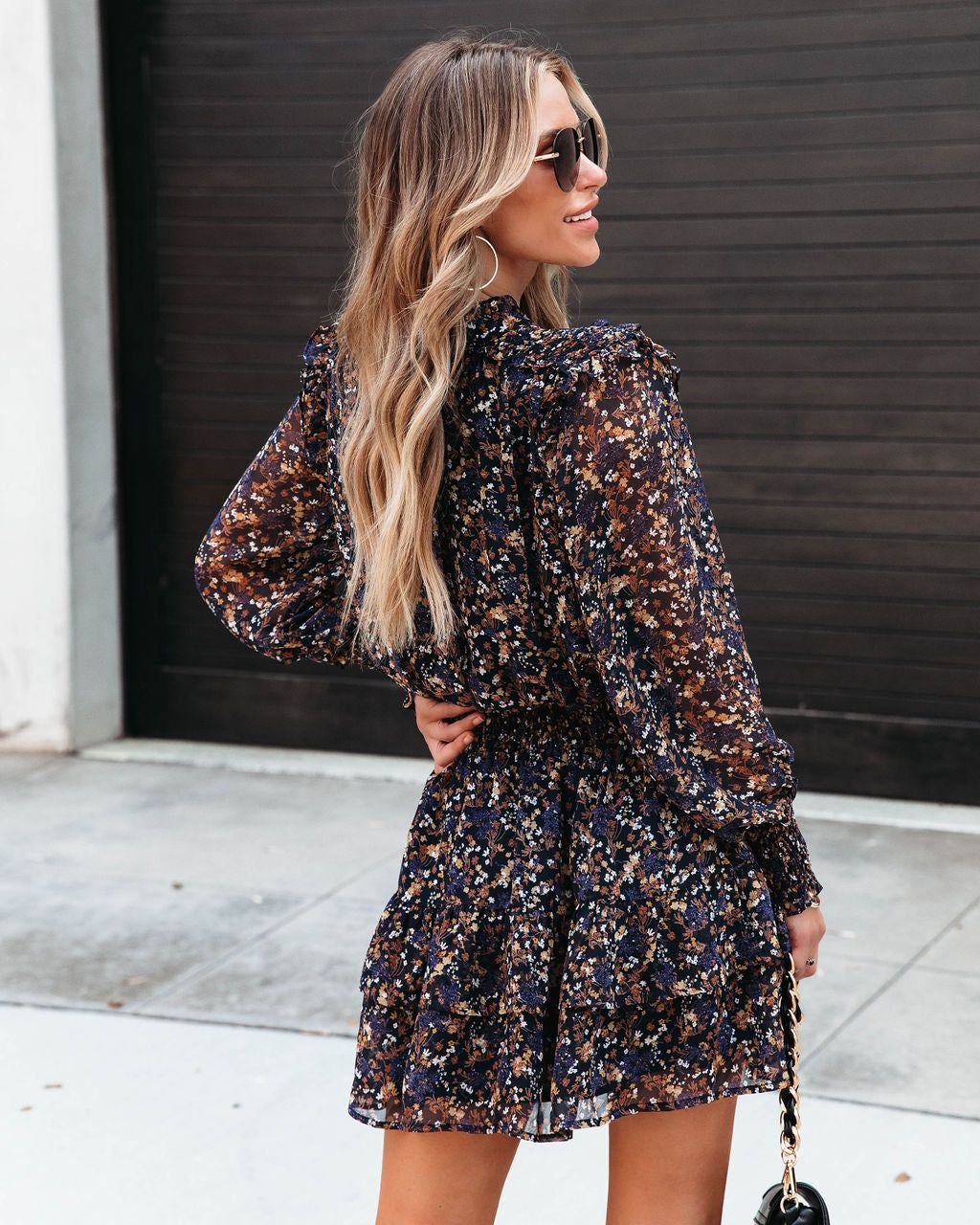 Make It Count Floral Smocked Ruffle Mini Dress sold by Vici product image thumbnail 4