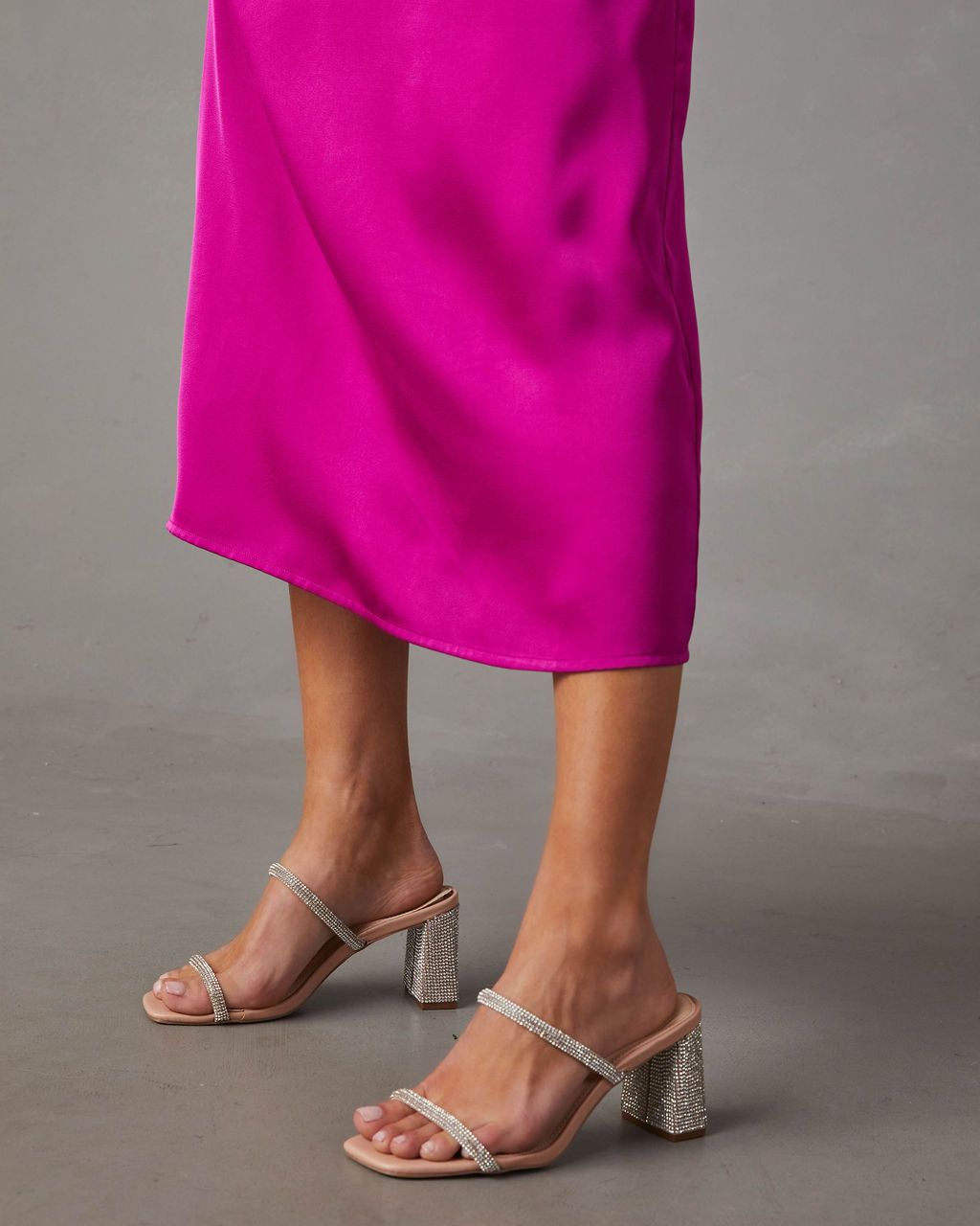 Save A Dance Crystal Heeled Sandals - Nude - SALE sold by Vici product image thumbnail 4