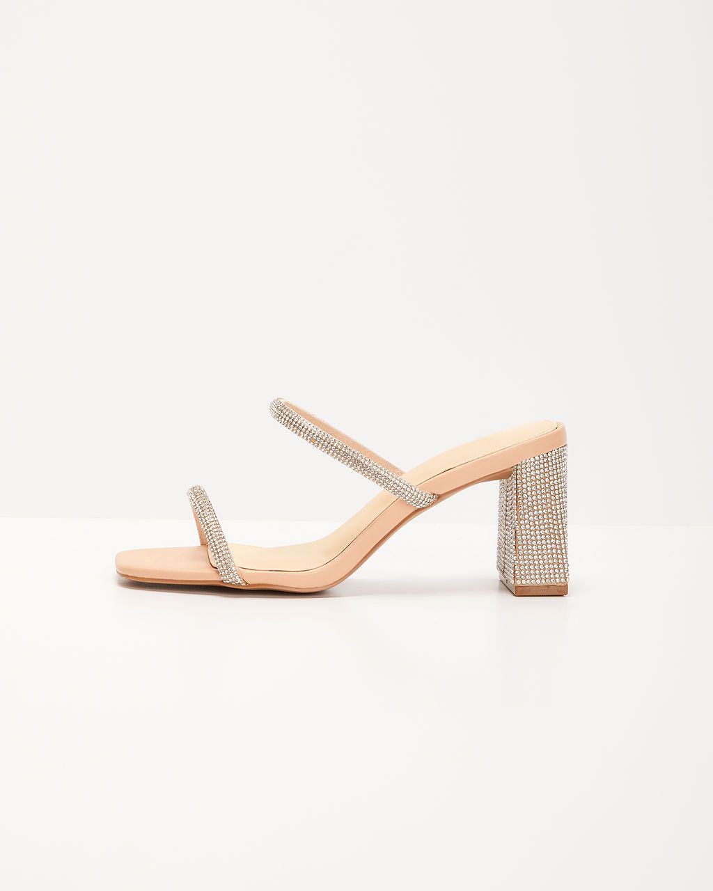 Save A Dance Crystal Heeled Sandals - Nude - SALE sold by Vici
