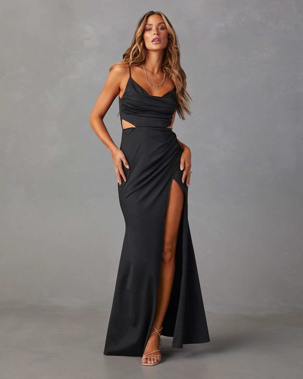 All About The Vibe Cutout Maxi Dress - Black - SALE sold by Vici