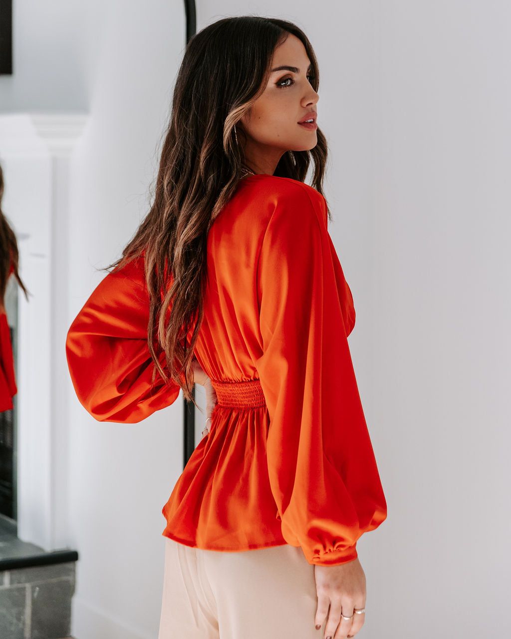 Gianna Plunge Neck Long Sleeve Top sold by Vici product image thumbnail 4