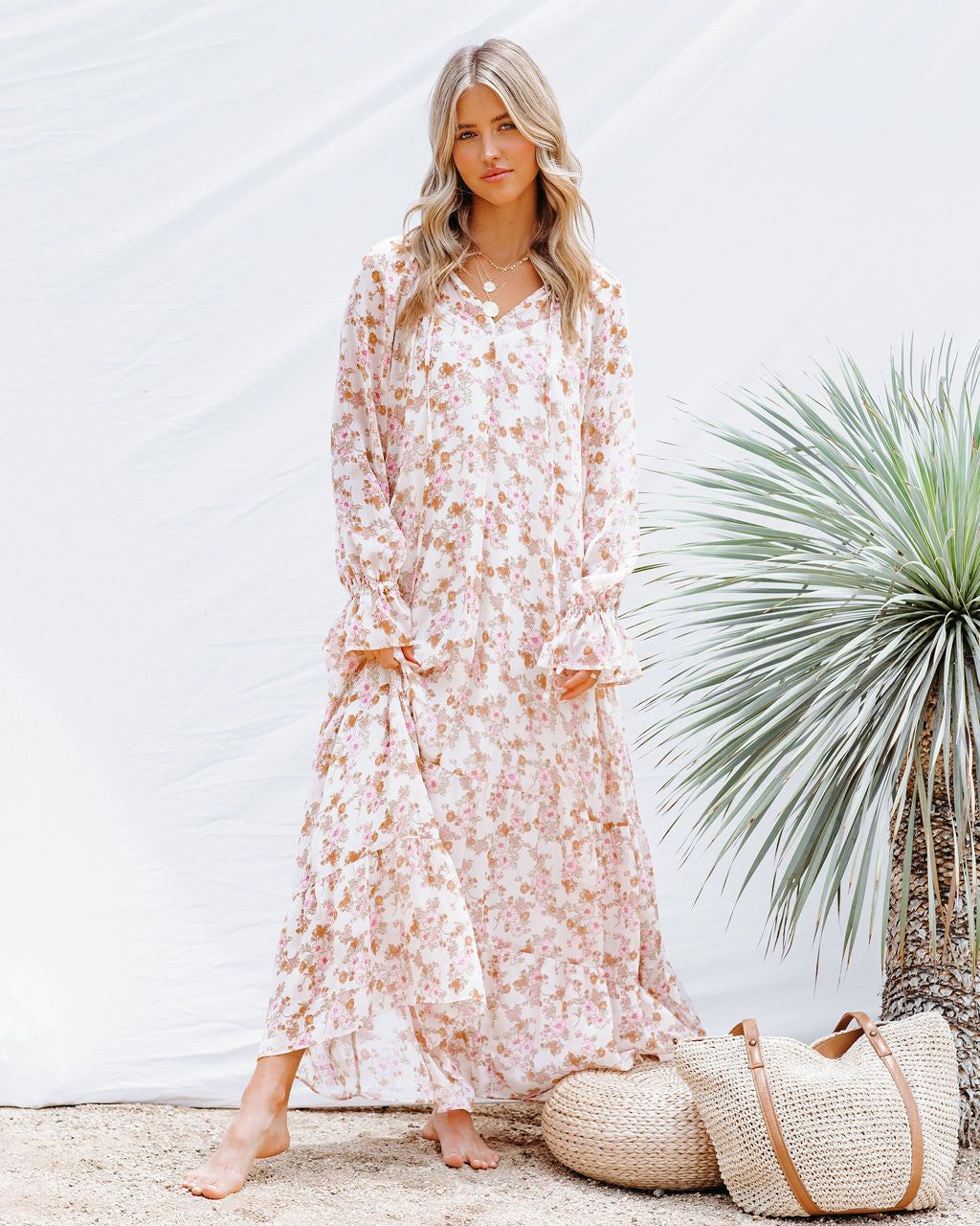 Prosperous Floral Chiffon Boho Maxi Dress - FINAL SALE sold by Vici product image thumbnail 5