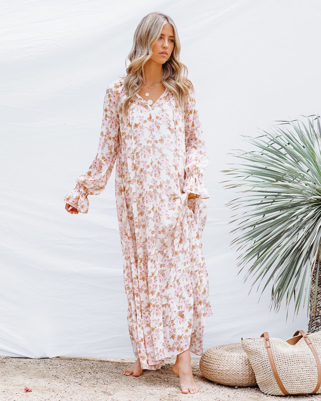 Prosperous Floral Chiffon Boho Maxi Dress - FINAL SALE sold by Vici product image thumbnail 3