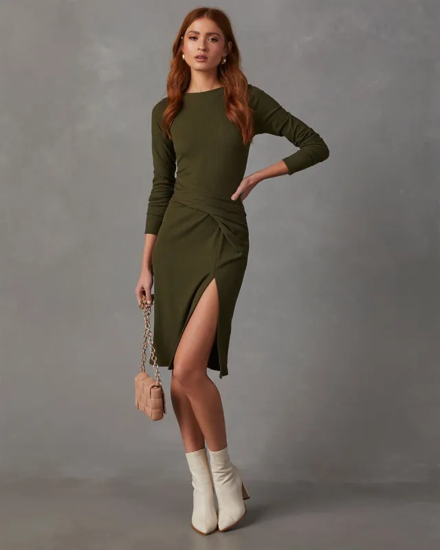 Cecily Long Sleeve Knit Midi Dress sold by Vici