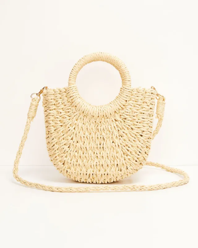 Valencia Small Rounded Straw Tote made by Vici