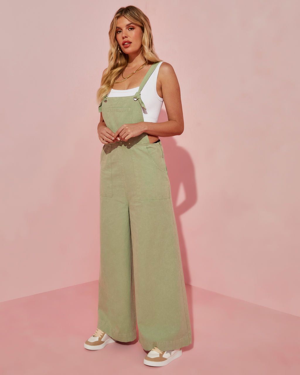 Anza Cotton Pocketed Overalls - Olive - FINAL SALE sold by Vici product image thumbnail 7