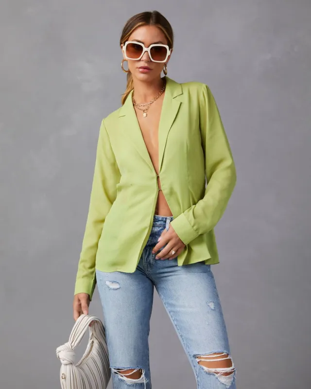 Escapade Lightweight Blazer Top - Lime - FINAL SALE sold by Vici