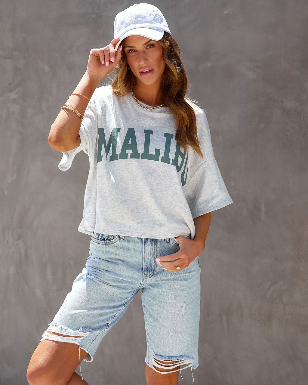 Malibu Cotton Crop Tee sold by Vici