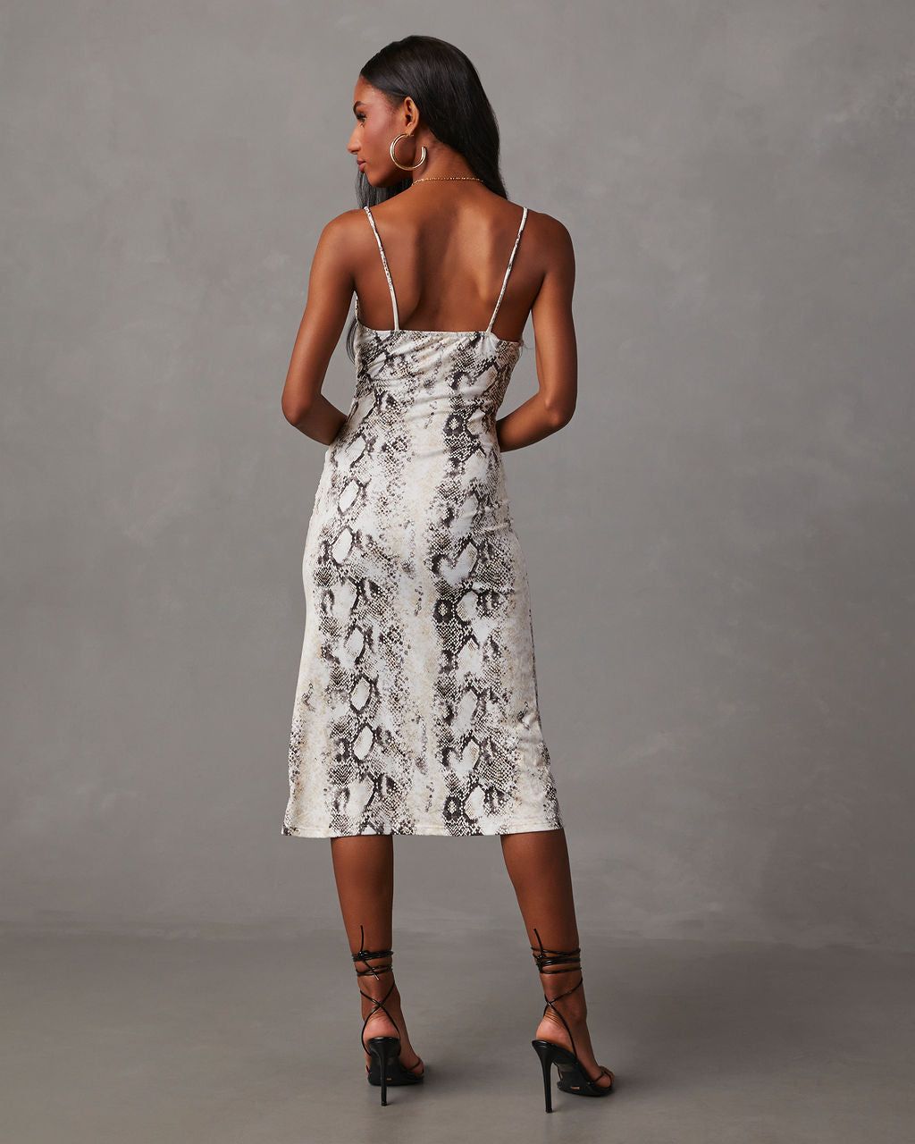 Seraphina Sleeveless Snake Print Midi Dress sold by Vici product image thumbnail 4