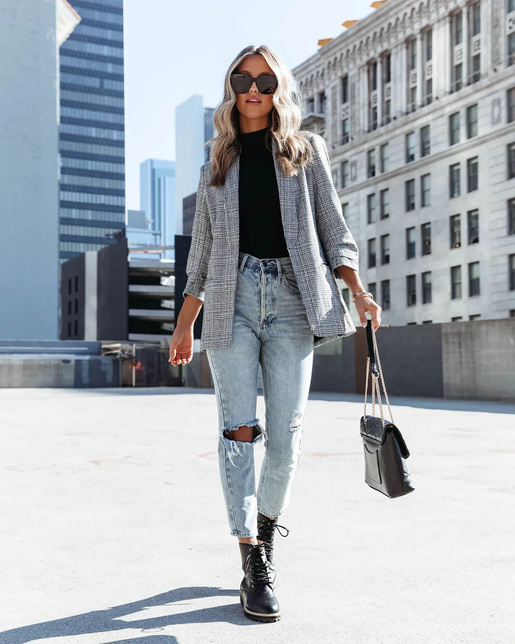 Oxnard Pocketed Houndstooth Blazer sold by Vici product image thumbnail 3