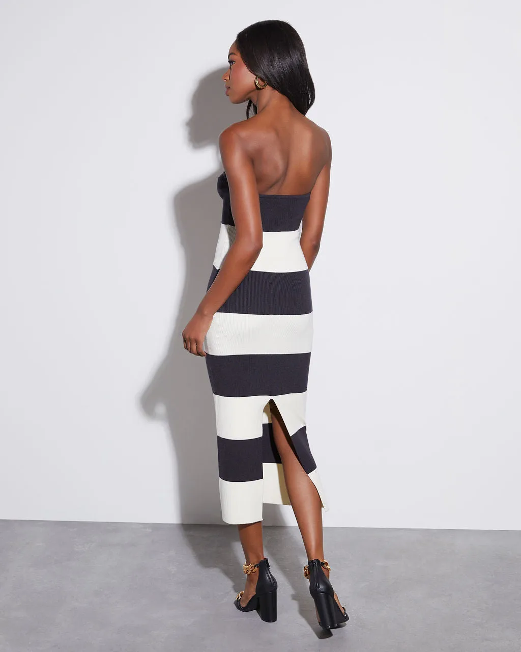 Anika Striped Bodycon Midi Dress sold by Vici product image thumbnail 5