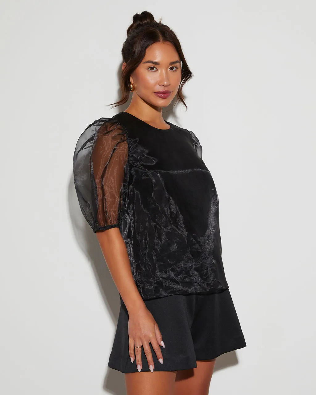 Irina Sheer Puff Short Sleeve Top sold by Vici product image thumbnail 3