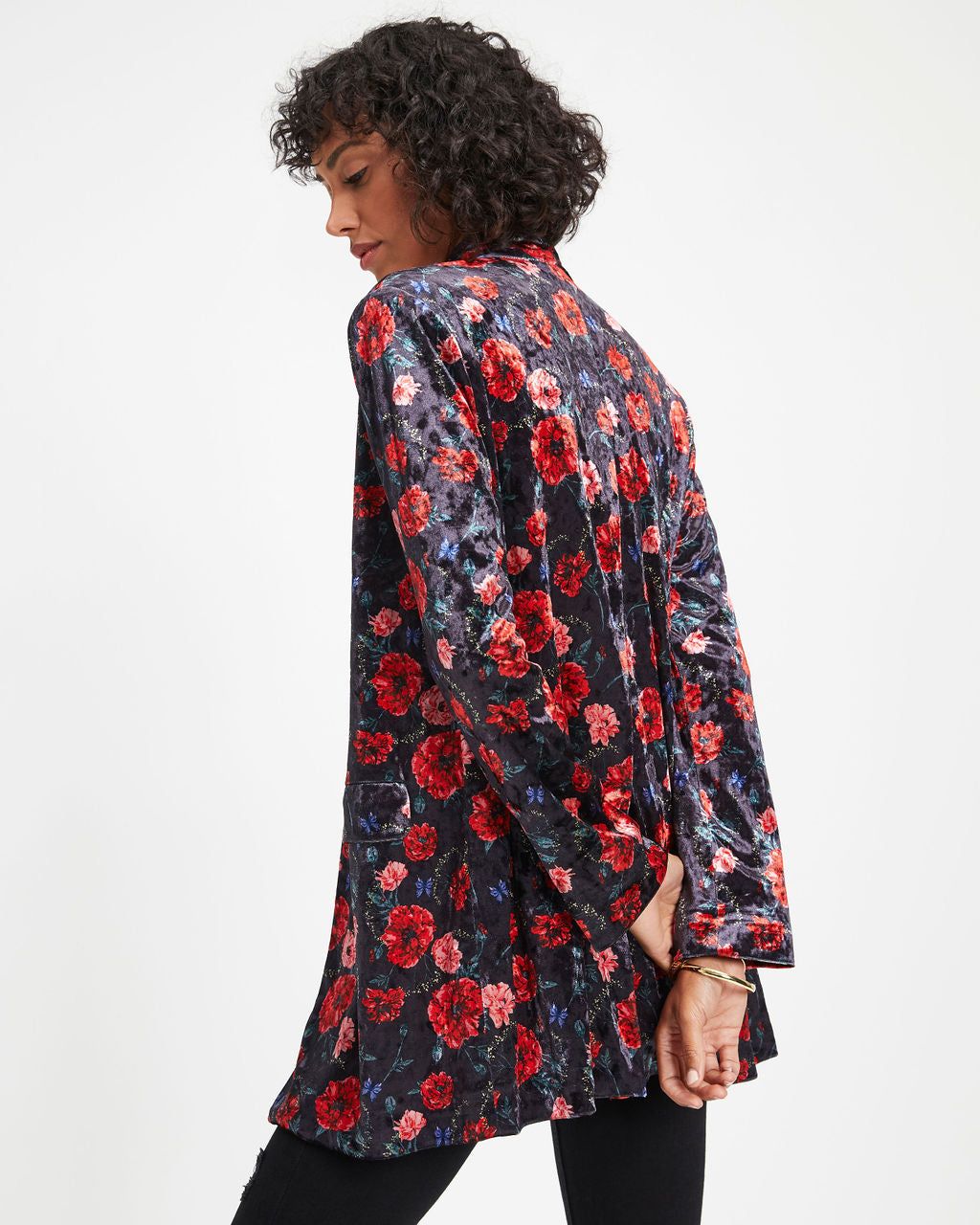 One Final Rose Pocketed Velvet Blazer sold by Vici product image thumbnail 4