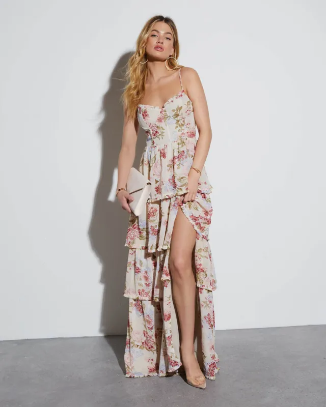 Sasha Sweetheart Tiered Maxi Dress sold by Vici