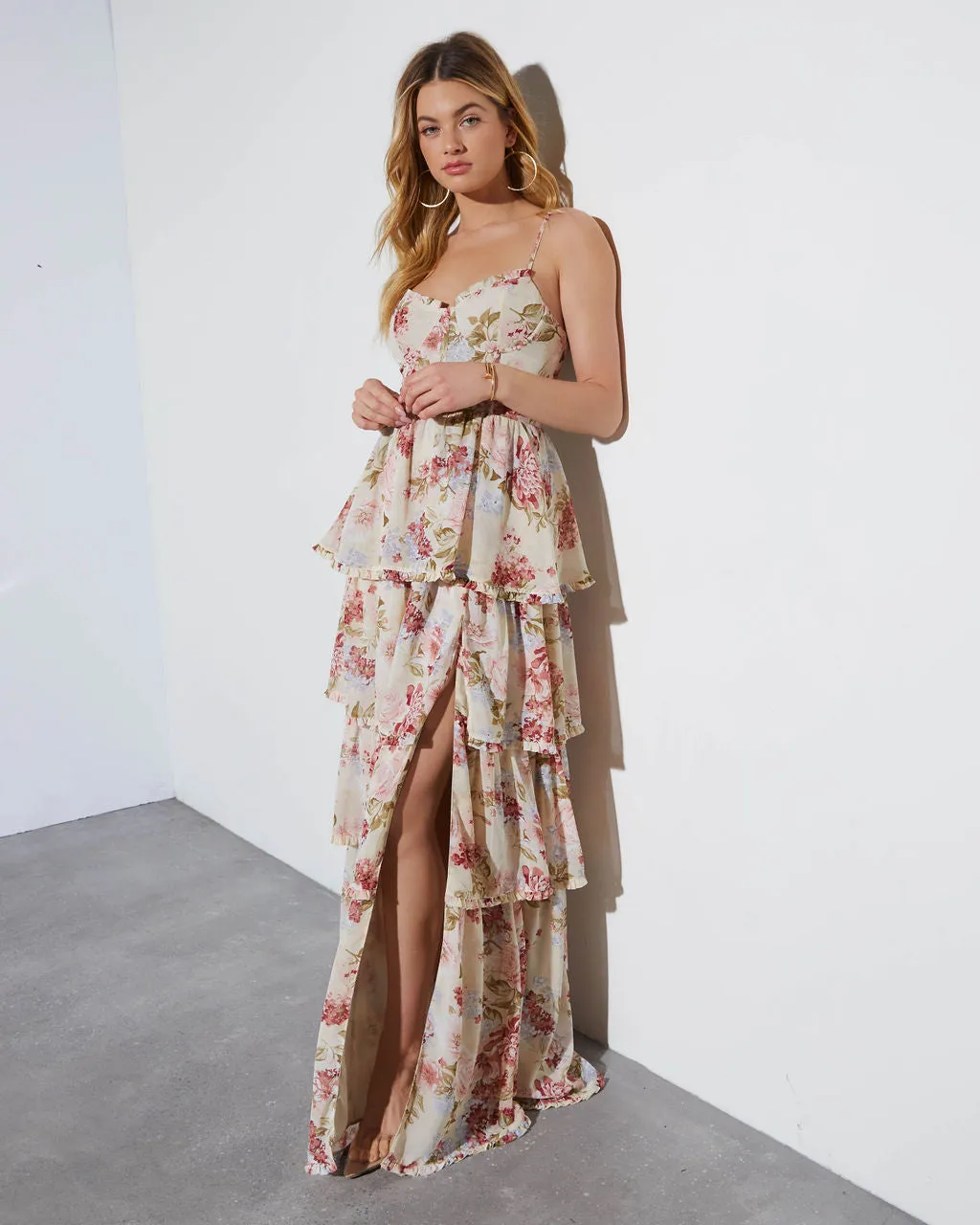 Sasha Sweetheart Tiered Maxi Dress sold by Vici product image thumbnail 3