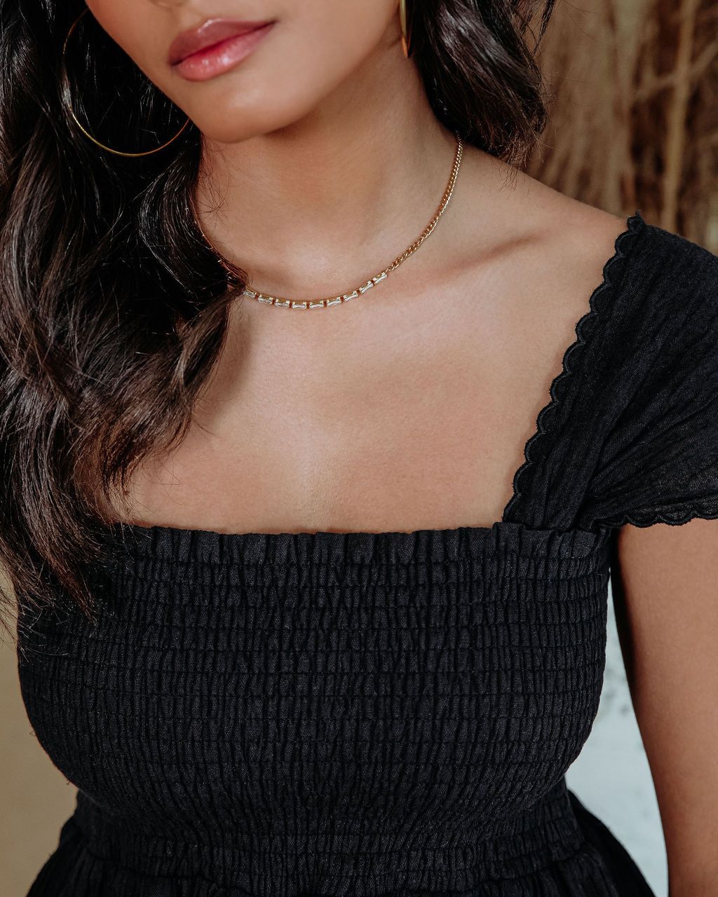 Aviva Cotton Linen Blend Smocked Top - Black - FINAL SALE sold by Vici product image thumbnail 2