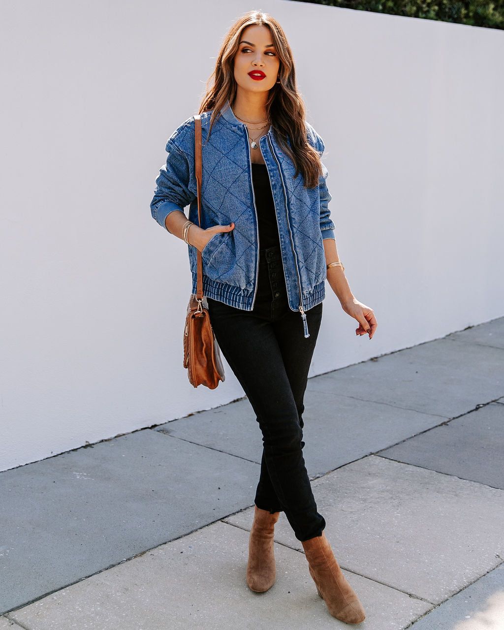 Mac Pocketed Quilted Denim Bomber Jacket - FINAL SALE sold by Vici product image thumbnail 7