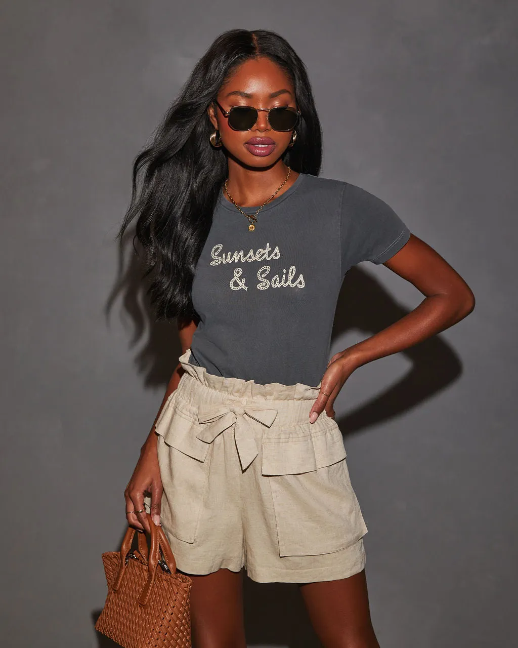 Sunsets And Sails Graphic Tee sold by Vici product image thumbnail 5