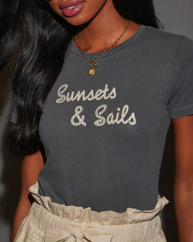 Sunsets And Sails Graphic Tee sold by Vici