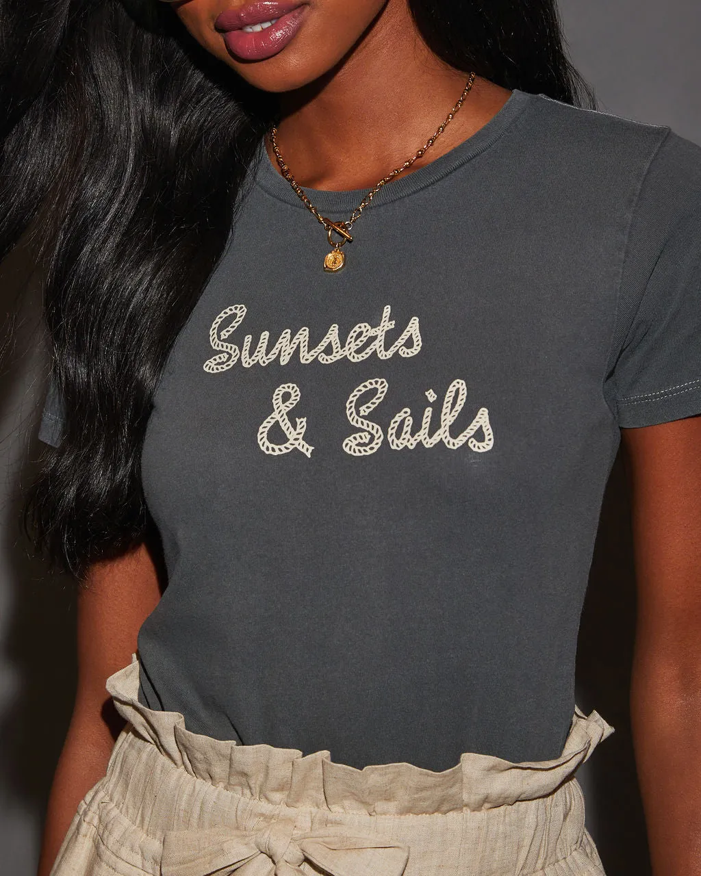 Sunsets And Sails Graphic Tee sold by Vici