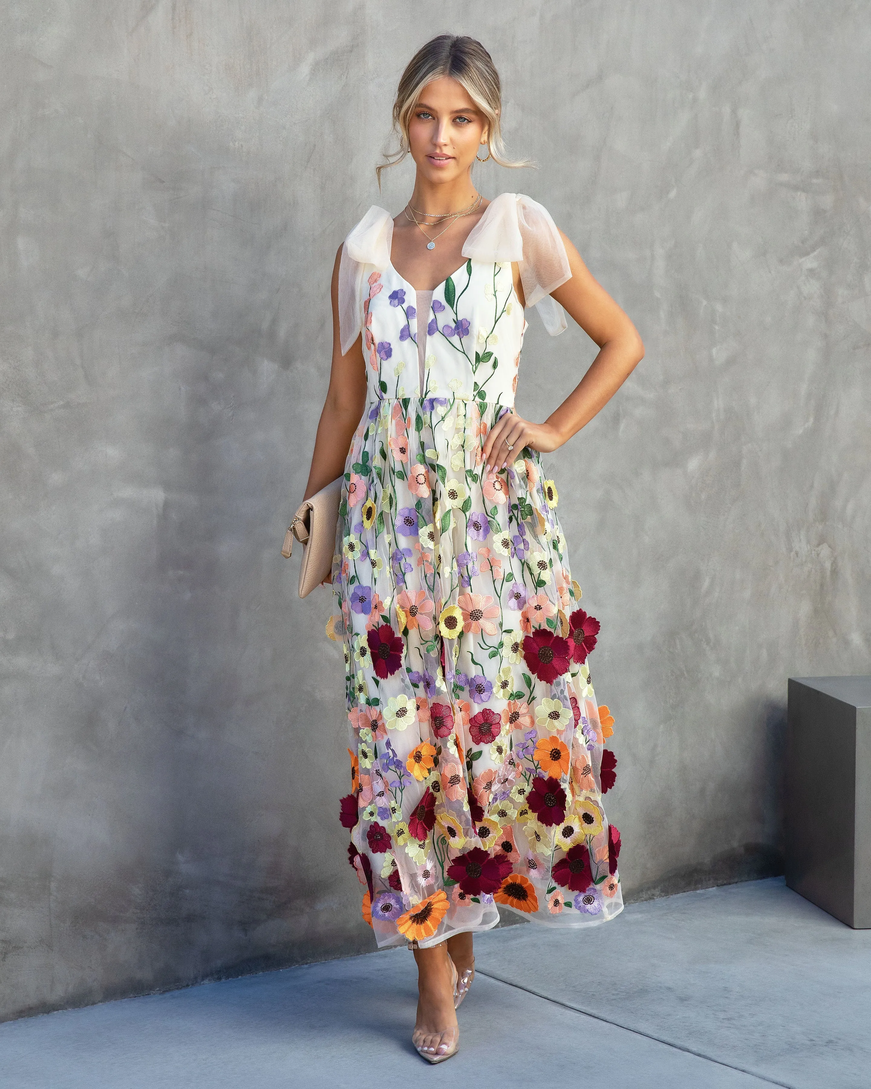 Wish Upon A Dream Floral Applique Midi Dress sold by Vici product image thumbnail 2