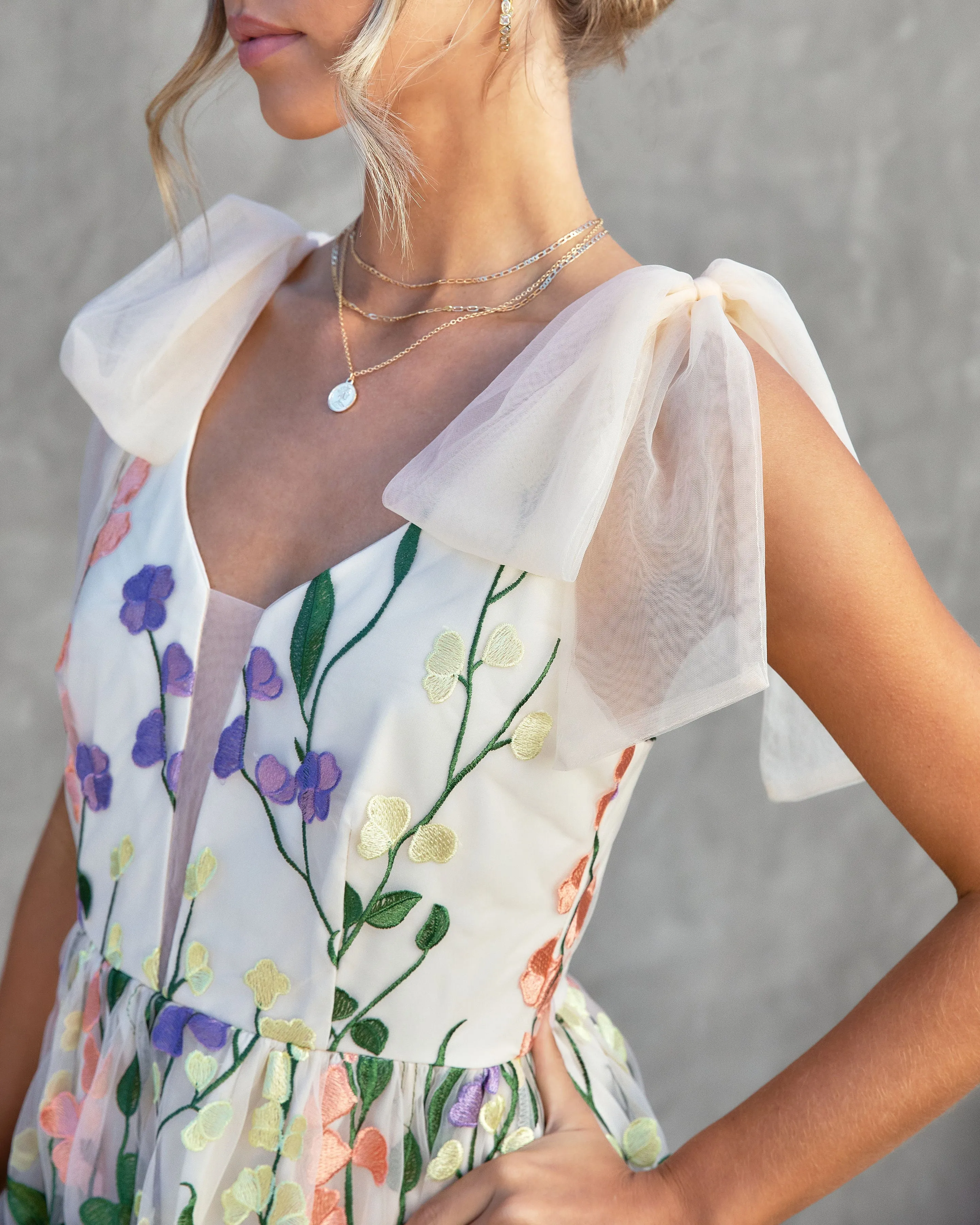 Wish Upon A Dream Floral Applique Midi Dress sold by Vici product image thumbnail 4