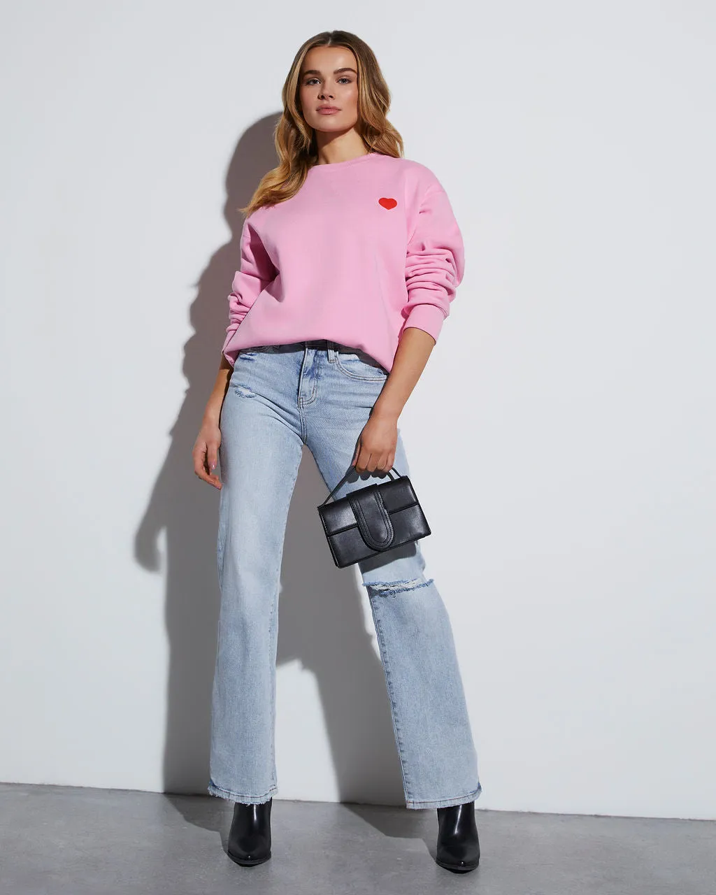 Drinks With My Dog Cotton Blend Sweatshirt sold by Vici product image thumbnail 3