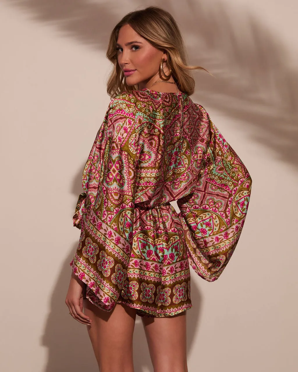 Jayden Printed Satin Romper sold by Vici product image thumbnail 4