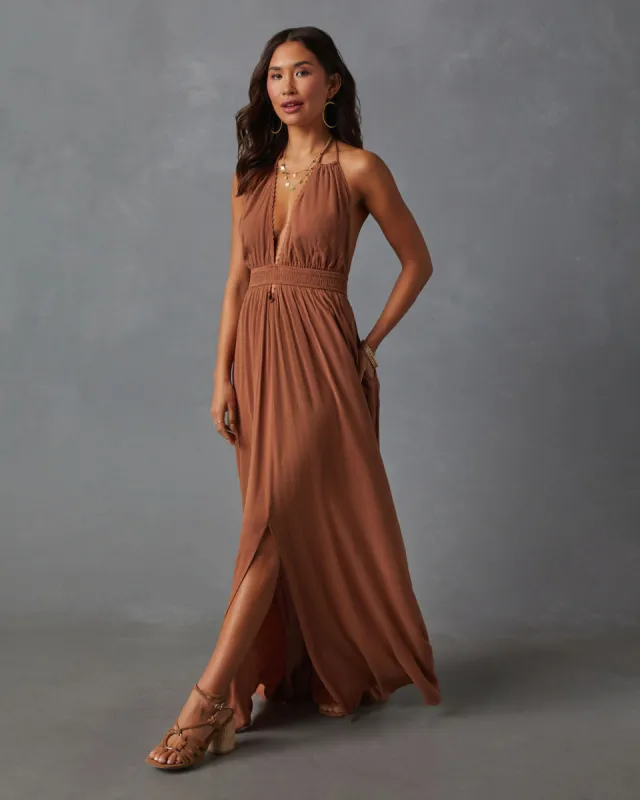 Oriana Pocketed Rope Trim Maxi Dress sold by Vici