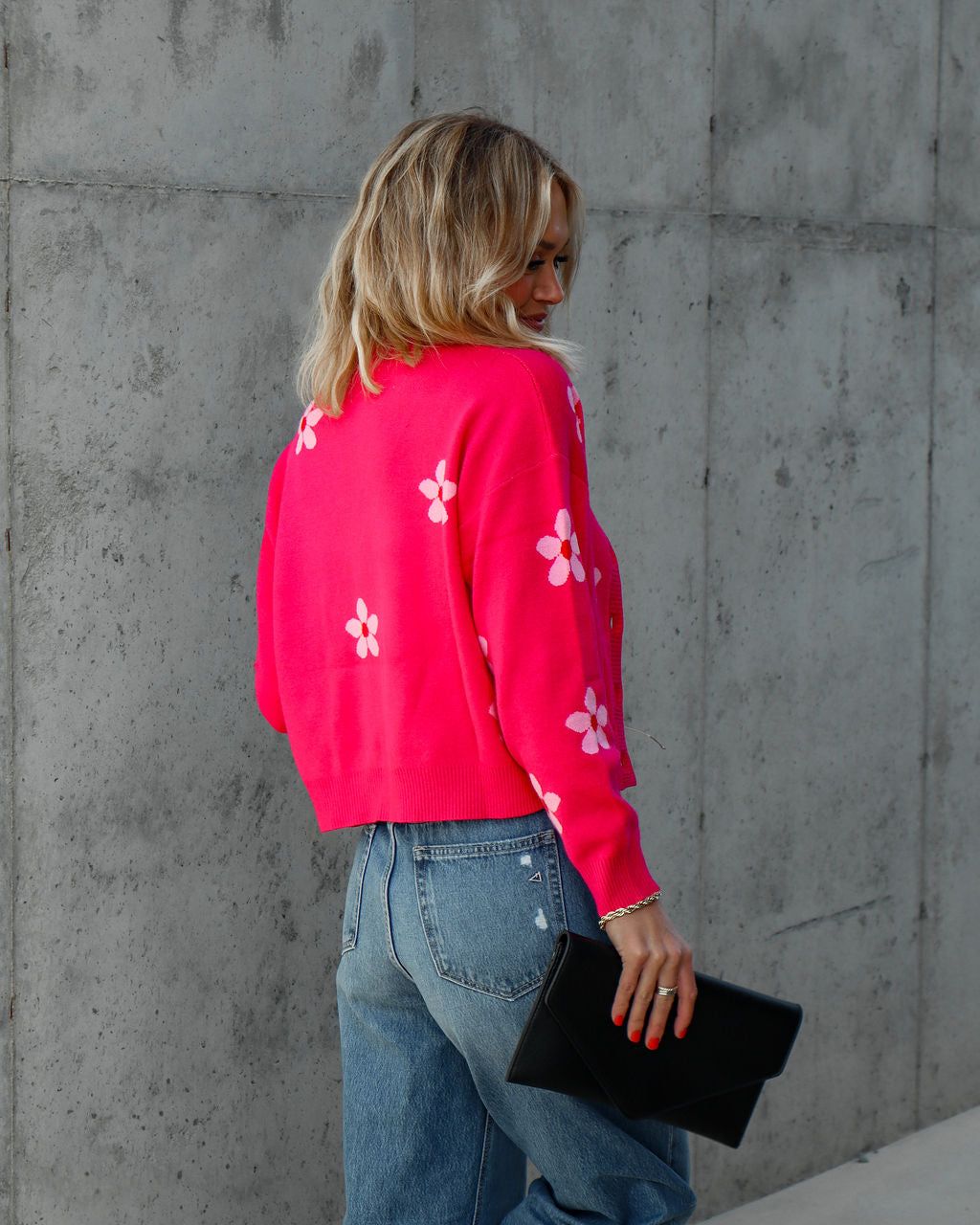 Sweetest Daisy Knit Tank Top - Fuchsia - FINAL SALE sold by Vici product image thumbnail 4