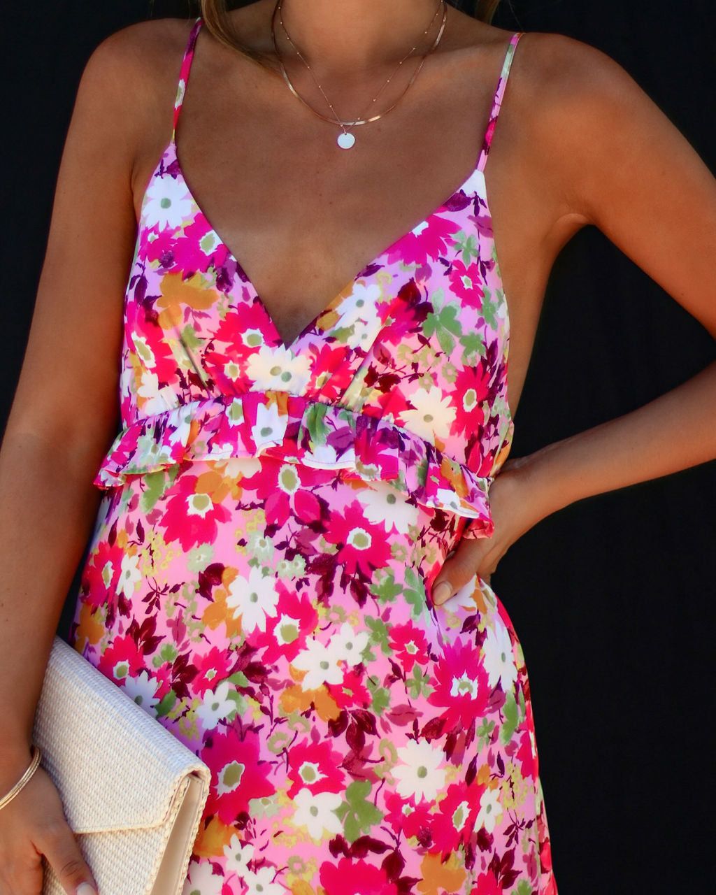 Arlo Floral Mini Dress - Pink - FINAL SALE sold by Vici product image thumbnail 3