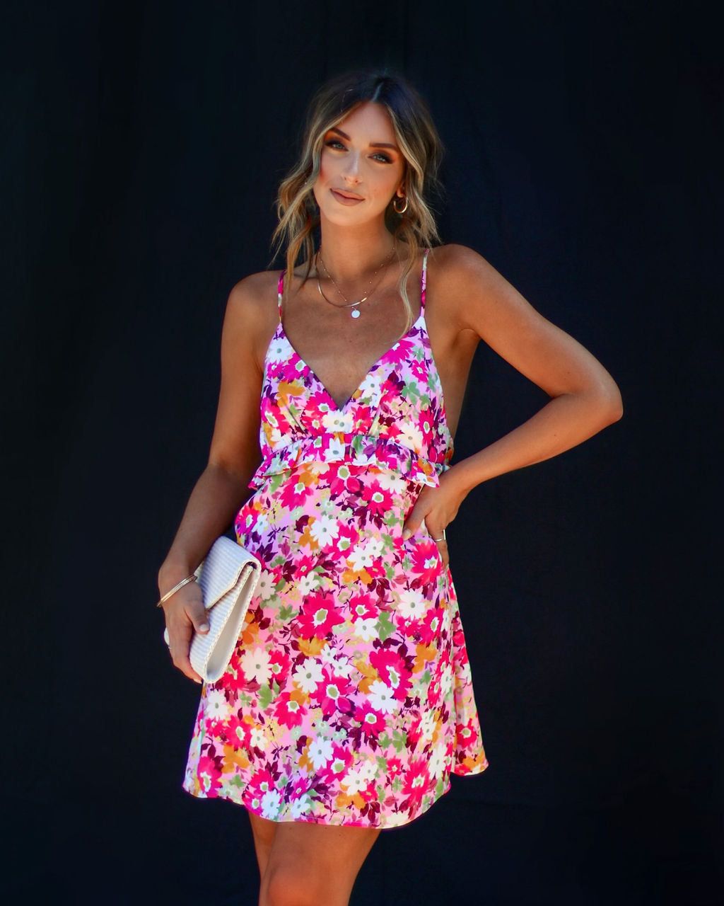 Arlo Floral Mini Dress - Pink - FINAL SALE sold by Vici