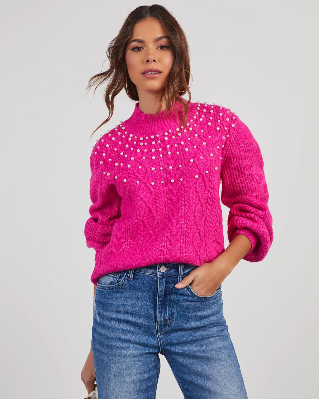Prettiest Pearl Embellished Sweater sold by Vici product image thumbnail 2