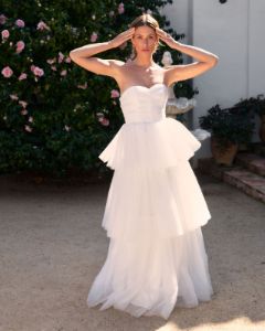 Forever My Love Strapless Tulle Maxi Dress - White - FINAL SALE sold by Vici