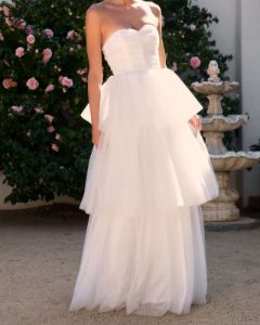Forever My Love Strapless Tulle Maxi Dress - White - FINAL SALE sold by Vici