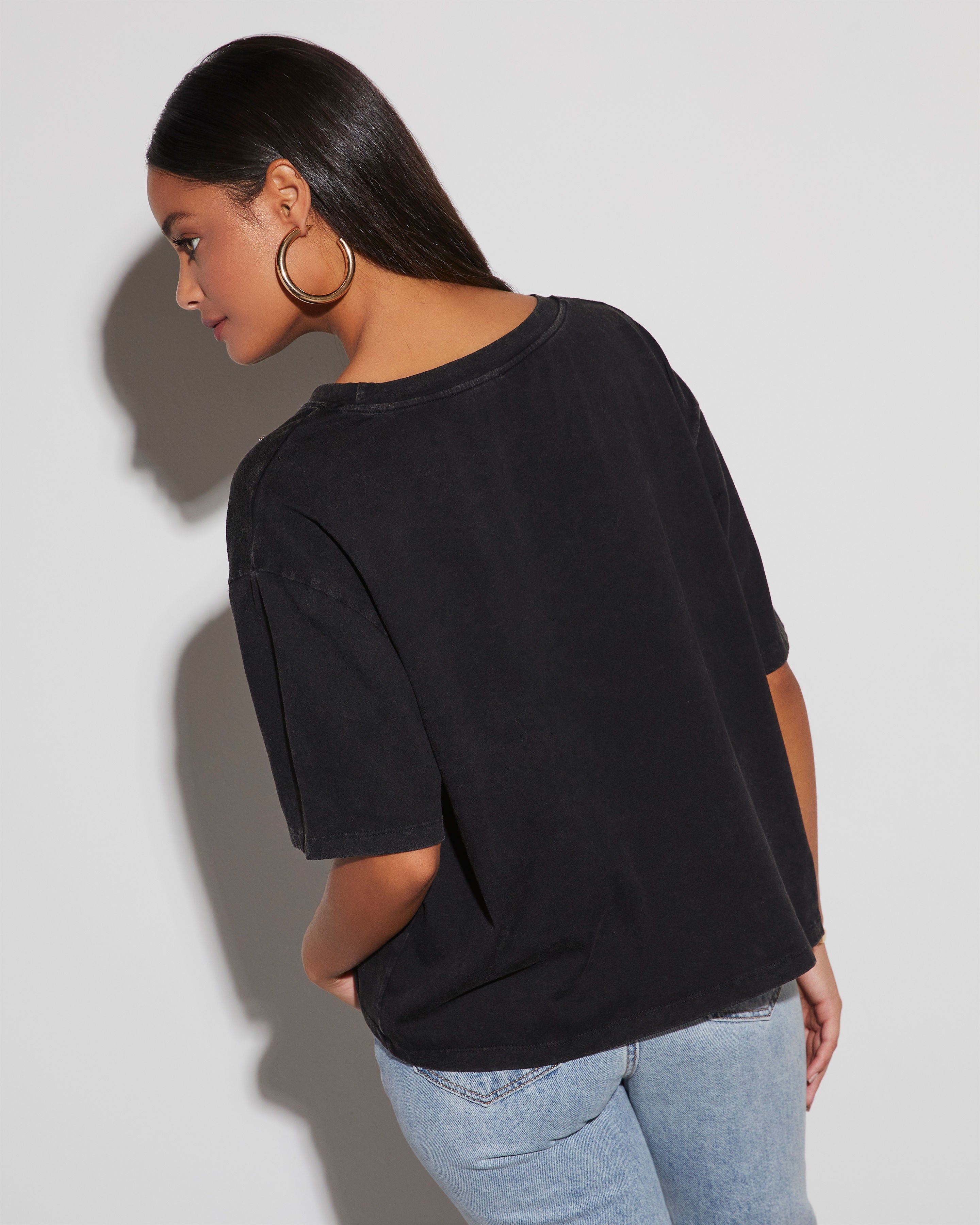 Carmelita Rhinestone Embellished Crew Neck Tee sold by Vici product image thumbnail 4