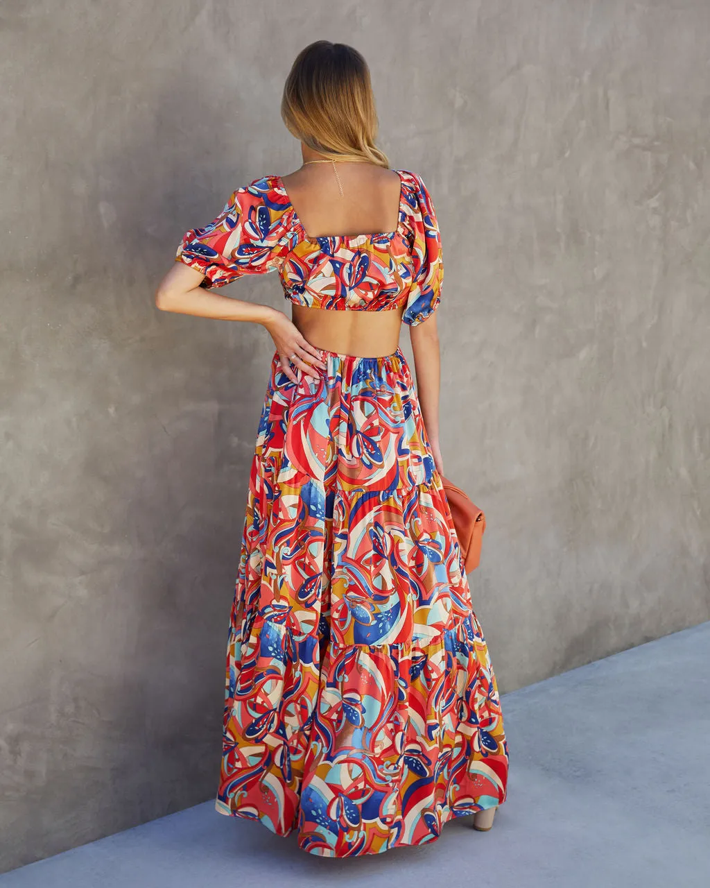 Roma Satin Printed Side Cutout Maxi Dress sold by Vici product image thumbnail 2