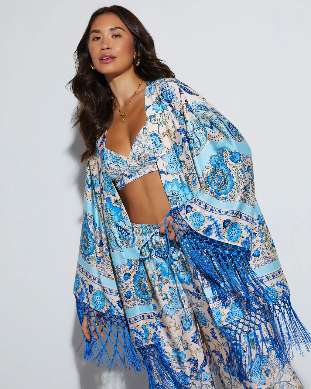 Alani Paisley Fringe Kimono sold by Vici product image thumbnail 3