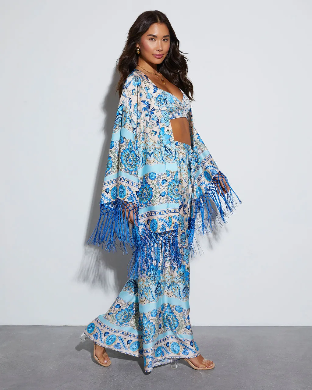 Alani Paisley Fringe Kimono sold by Vici product image thumbnail 5